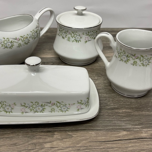 Sterling China Springtime Floral Butter Sugar Creamer Gravy Set Japan - Picture 7 of 16